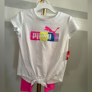 Puma Kids Tee with Vibrant Logo and matching Leggings